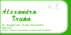 alexandra krupa business card